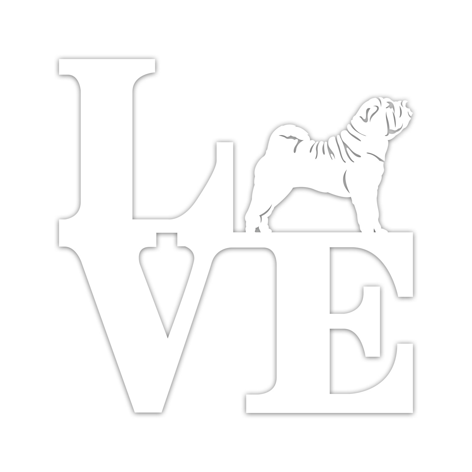Love Sharpei Vinyl Sticker Die Cut Weatherproof UV Protected