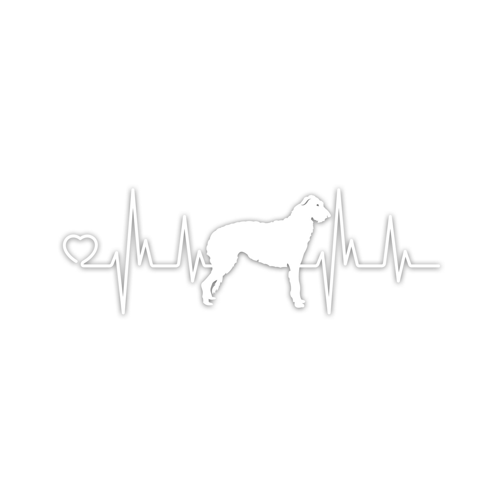Scottish Deerhound Heartbeat Lifeline Sticker Die Cut Weatherproof UV Protected