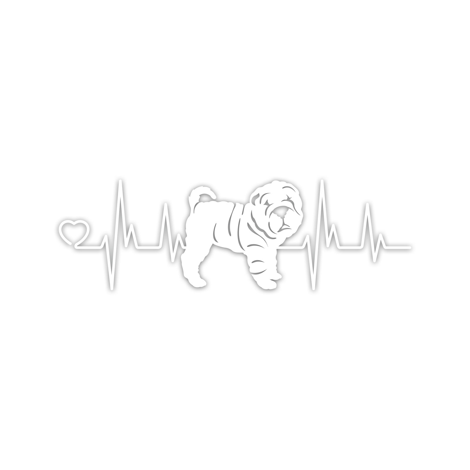 Sharpei Heartbeat Lifeline Vinyl Sticker Die Cut Weatherproof UV Protected