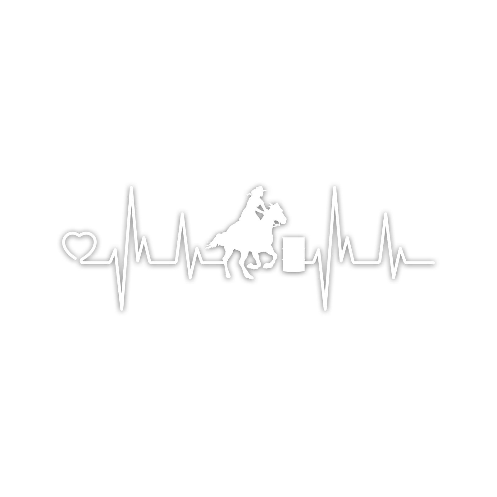 Cowgirl Barrell Racing Heartbeat Lifeline Sticker Die Cut Weatherproof